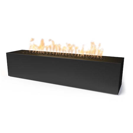 The Outdoor Plus 72 Rectangular Carmen Fire Pit, Powder Coated Metal, Black, Spark Ignition w/Flame Sense, Liq. Propane OPT-CRMPC7216FSEN-BLK-LP